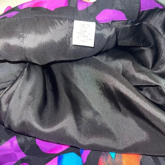 A J Bari Vintage Womens Skirt Suit Jacket Size 12 Black Balloon Sleeve Peplum - Picture 14 of 16